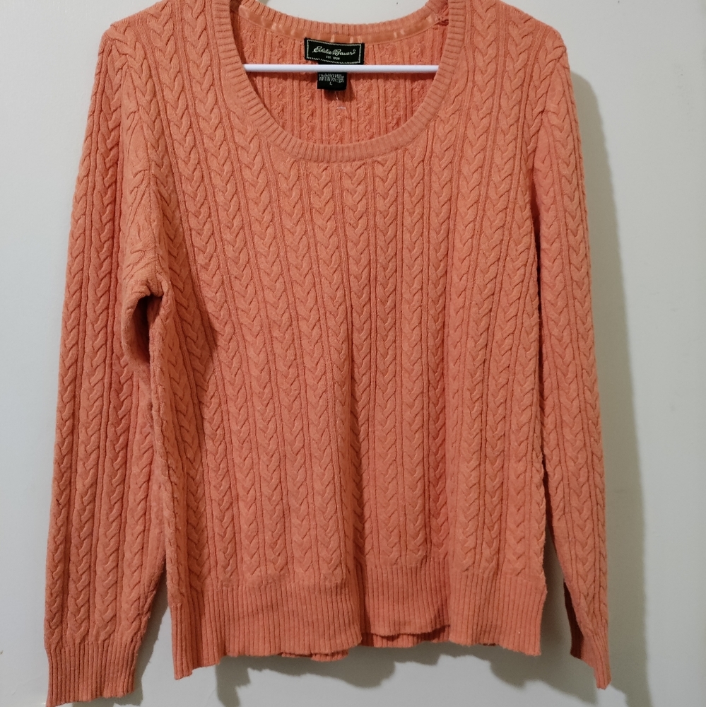 Orange crew neck sweater